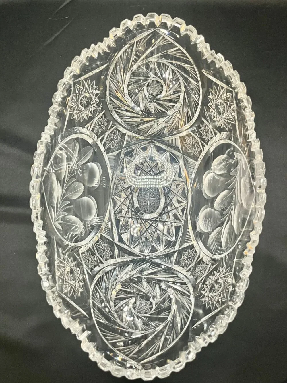 Antique American Brilliant Period Cut Crystal Fruit or Centerpiece Bowl